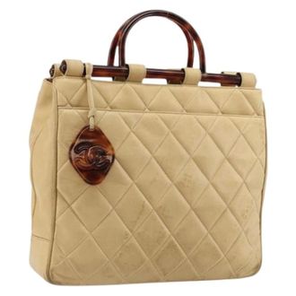 Chanel Pre-owned Handbags, female, Beige, Size: ONE SIZE Pre-owned Vintage Hand Bag
