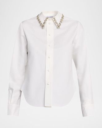 Dice Kayek Embellished Collar Button-Down Shirt