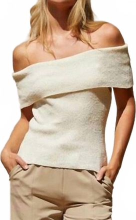 Crescent Nyla Off Sweater Shoulder Top In White