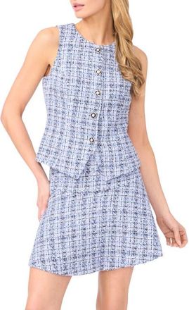 CeCe by Cynthia Steffe Tweed Vest in Bellflower Blue at Nordstrom, Size 14