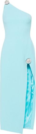 DAVID KOMA Crystal Ball one-shoulder midi dress - women - Viscose/Acetate/Elastane/Polyester/Viscose/Polyacrylic - 10 - Blue