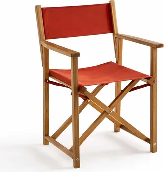 AM.PM Opklapbare tafelstoel van acacia en canvas, Alfred