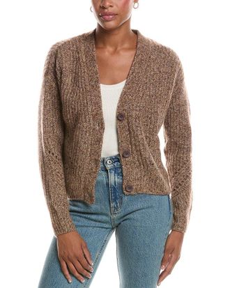 Autumn Cashmere Shaker V-Neck Cashmere & Silk-Blend Cardigan