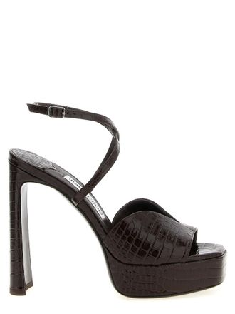 Jimmy Choo London Brown Leather Stiletto Heel Womens Sandals