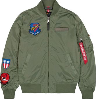 Alpha Industries Bomberjacke ALPHA INDUSTRIES MA-1 TT Flying Tigers Light, Herren, Gr. XXL, gr&uuml;n (sage, gr&uuml;n), Obermaterial: 100% Nylon, Futter: 100% Nylon, Rib: 99% P