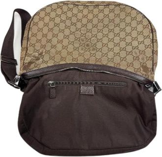 Gucci Pre-owned Shoulder Bag - Dames - Vintage Schoudertas - Bruin - ONE Size - Katoen - Vintage