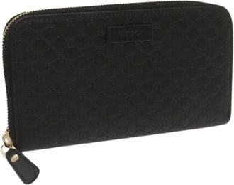 Gucci Pre-owned Wallets, female, Black, Size: ONE SIZE Pre-owned Canvas Wallet