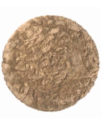 Luxe Faux Fur Arlington Machine Washable Round Faux Fur Rug