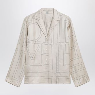 Toteme Ivory silk shirt with monogram