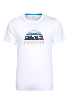Mountain Warehouse Discover Mens Cotton T-Shirt White (Discover) XXS