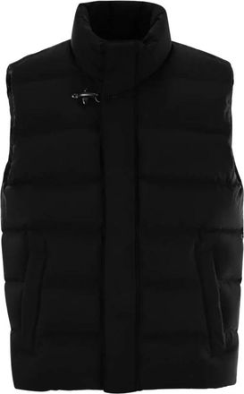 Fay Zwarte Gewatteerde Vest - Heren - Bodywarmers - Zwart - L - Polyester - Jassen