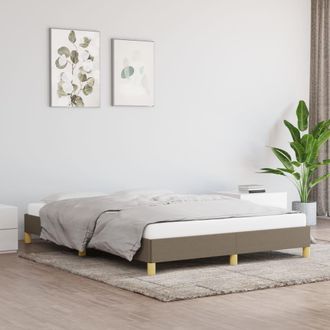 vidaXL Cama Sin Colch&oacute;n Tela Gris Taupe 140x190 Cm Vidaxl