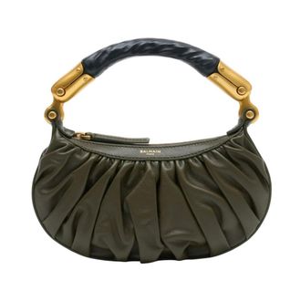 Balmain Ebene Mini Bag - Dames - Handtassen - Groen - ONE Size - Leer - Tassen