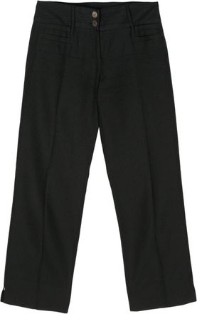 Dolce & Gabbana 2000s pressed-crease trousers - women - Cotton/Viscose/Viscose/Cupro - 42 - Black