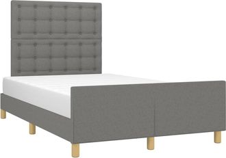 vidaXL Vidaxl - Estructura De Cama Sin Colch&oacute;n Tela Gris Oscuro 120x200 Cm