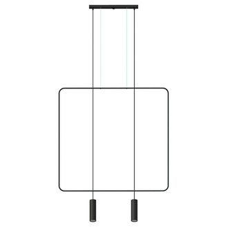 Sollux Lighting Minimalistic Pendant Lamp 200x100x6cm 2xLight in Black | Size: 200 x 100 x 6 cm