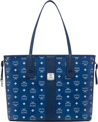 MCM Borsa tote Liz media - Blu