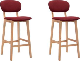 vidaXL Vidaxl - Taburetes De Cocina 2 Unidades Tela Rojo Vino Tinto