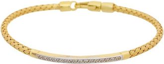 Meshmerise 18K Plated 0.10 Ct. Tw. Diamond Bangle Bracelet
