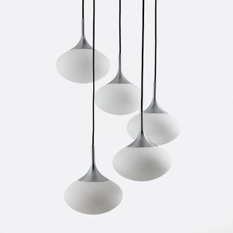 La Redoute Interieurs Hanglamp in metaal en opaline, Merisa
