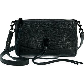 Rebecca Minkoff Darren Top Zip Leather Crossbody Bag in Black at Nordstrom