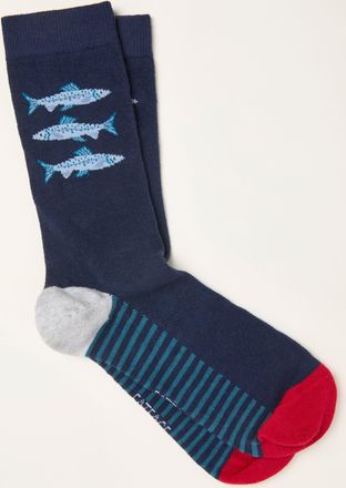 Fat Face FatFace Navy Fish Socks