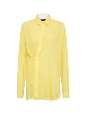Bassike Womens Relaxed Gauze Cotton Shirt In Zest