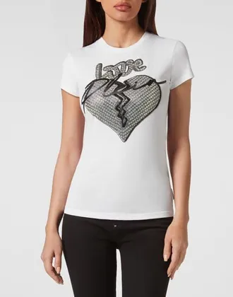 Philipp Plein T-Shirt Round Neck Women in White at Nordstrom, Size X-Large