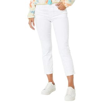Kut from the Kloth Womens KUT from the Kloth Amy Jeans White Denim Straight Leg Cropped DDR2642
