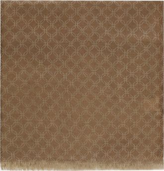 Altea Brown Wool-Blend Geometric Scarf