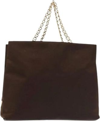 Prada Pre-owned Shoulder Bags, female, Brown, Size: ONE SIZE Pre-owned Satin Shoulder Bag