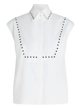 Karl Lagerfeld studded poplin shirt - women - Organic Cotton - 44 - White