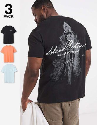 Jack & Jones Jack & Jones Back Graphic T-Shirt 3 Pack
