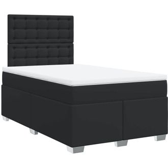 vidaXL Vidaxl - Cama Box Spring Con Colch&oacute;n Cuero Sint&eacute;tico Negro 120x200 Cm