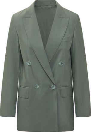 Max Mara Green Notched Lapel Blazer