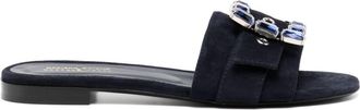 Madison.Maison Madison Maison Fade Jeweled Buckle Khaki Sandal - women - Calf Leather/Suede/Calf Leather/Rubber - 36.5 - Blue