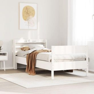vidaXL Estructura De Cama Sin Colch&oacute;n Madera De Pino Blanca 90x200 Cm Vidaxl