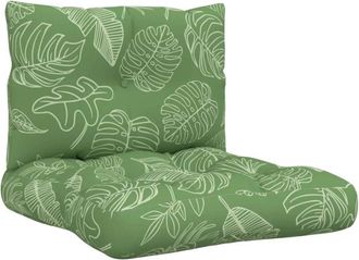 vidaXL Cojines Para Pal&eacute;s 2 Unidades Tela Oxford Estampado De Hojas Vidaxl
