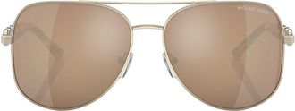 Michael Kors pilot-frame mirrored sunglasses - unisex - Metal - 58 - Gold