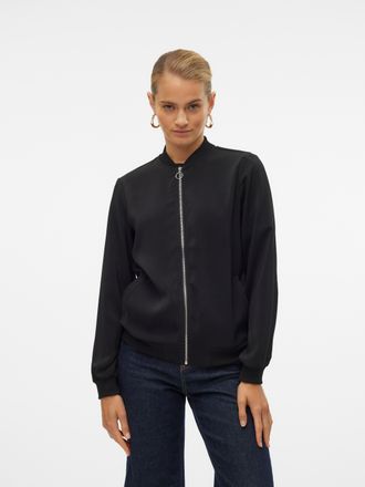 Vero Moda Bomberjacke VERO MODA VMCONNY, leichte Jacke f&uuml;r den &Uuml;bergang, Damen, Gr. XL, schwarz, Web, Obermaterial: 96% Polyester, 4% Elasthan, unifarben, norma