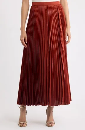 Elie Tahari Rowyn Pleated Skirt in Toasted Saffron at Nordstrom, Size 12