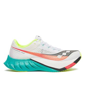 Saucony Mens Endorphin Pro 4 Running Shoes In White Mutant