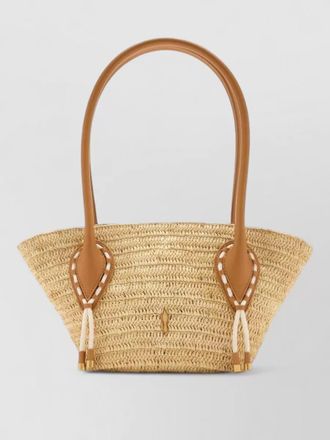 Christian Louboutin venus mini raffia beach tote bag
