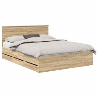 vidaXL Estructura De Cama Roble Sonoma 150 X 200 Cm Madera Ingenieril Vidaxl