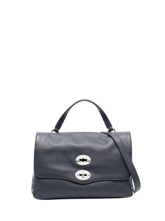 Zanellato Navy Blue Grained Texture Shoulder Bag