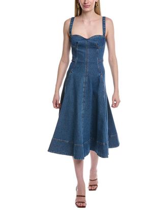 Oscar De La Renta Oscar De La Renta Denim Midi Dress