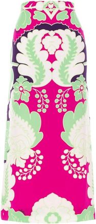 Valentino Garavani Rode Bloemenrok - Dames - Midirokken - Veelkleurig - XL - Rokken