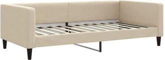 vidaXL Sof&aacute; Cama Sin Colch&oacute;n Tela Crema 100x200 Cm Vidaxl