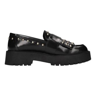 Ovye By Cristina Lucchi Leren Loafers met Studs - Dames - Loafers - Zwart - 37 EU - Leer - Schoenen