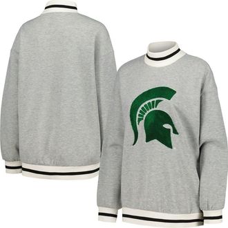 Gameday Couture Womens Gameday Couture Ash Michigan State Spartans In It To Win It Sporty Mock Neck Pullover Sweatshirt at Nordstrom, Size Xx-Large